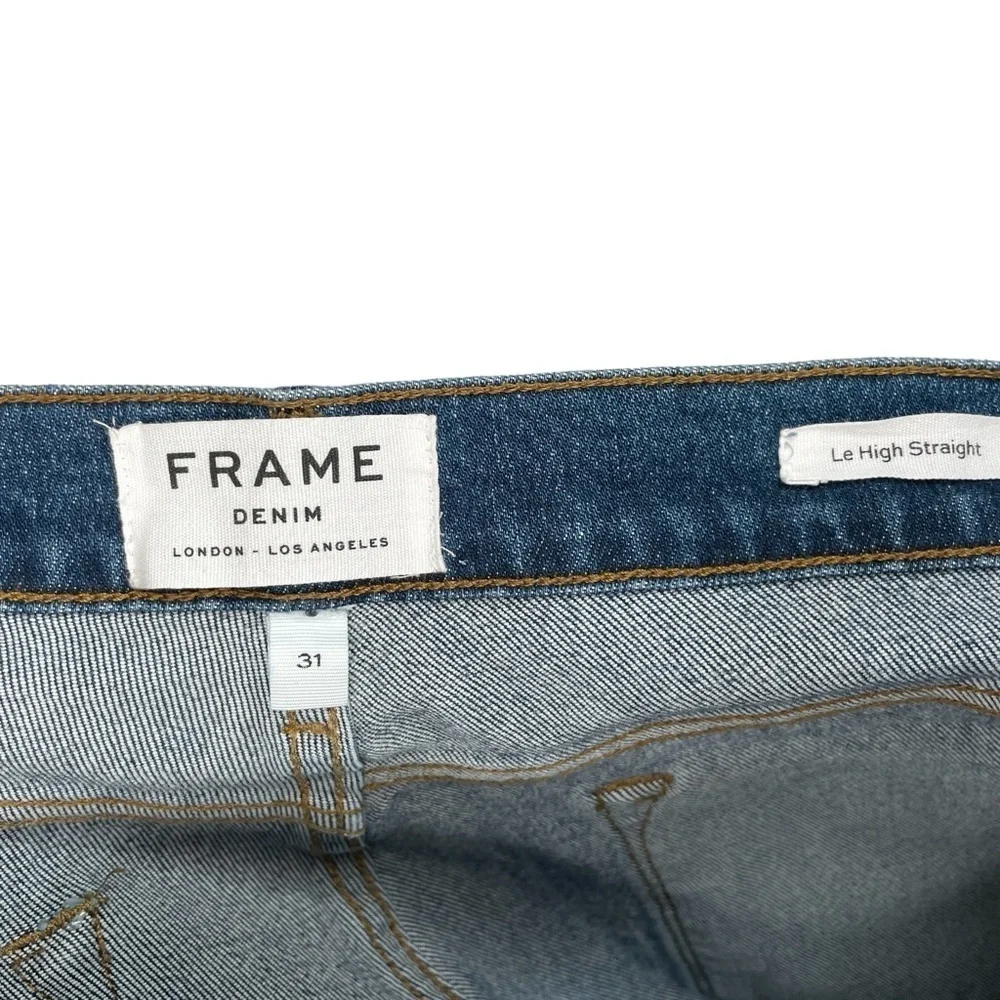 Frame Le High Straight Raw Hem Jeans - Picture 8 of 8